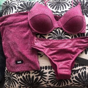 Triangl Swimwear Sparkling Pink Bikini Set